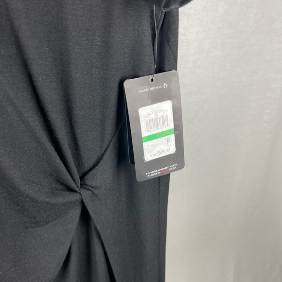 MARC NEW YORK PERFORMANCE Twist-Front Tee Black Dress size Large NWT - Picture 5 of 8